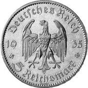 5 Reichsmark Saar - Pattern obverse image