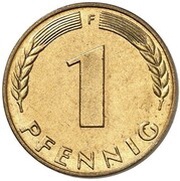 1 Pfennig Pattern, Germany, 1950 reverse image
