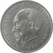 2 Deutsche Mark Konrad Adenauer obverse image