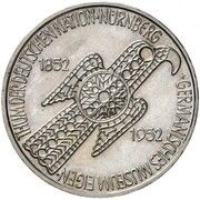 5 Deutsche Mark Germanic Museum - Pattern, Germany, 1952 reverse image