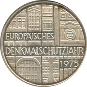 5 Deutsche Mark Europäisches Denkmalschutzjahr, Germany, 1975 reverse image