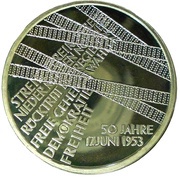 10 Euros Uprising in East Germany 1953 reverse image