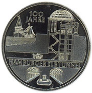 10 Euros Hamburger Elbtunnel, Germany, 2011 reverse image