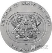 10 Cedis Silk Moth obverse image