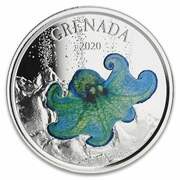 2 Dollars - Elizabeth II Caribbean Reef Octopus; Colourised reverse image