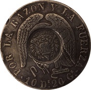 1 Peso Counterstamped coinage obverse image