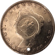 1 Peso Counterstamped coinage reverse image
