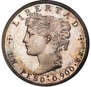 1 Peso Pattern Strike, Guatemala, 1894 reverse image