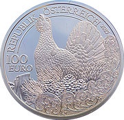 100 Euros Capercaillie obverse image