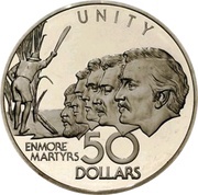 50 Dollars 10th Anniversary of Independence reverse image