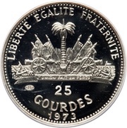 25 Gourdes Christopher Columbus, Haiti, 1973-1974 reverse image