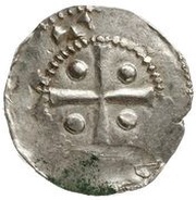 Denier - Henry II Deventer mint; hand, Holy Roman Empire, 1002-1024 reverse image