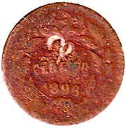 2 Centavos Countermarked - Type 2 reverse image