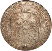 Thaler - Rudolf, Hungary, 1601-1604 reverse image