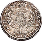 ½ Thaler - Leopold I Vienna, Austria, 1702 reverse image