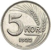5 Korona - Miklós Horthy Pattern reverse image