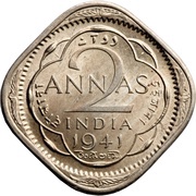 2 Annas - George VI, India, 1939-1941 reverse image