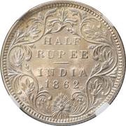 ½ Rupee - Victoria, India, 1862-1876 reverse image