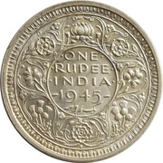 1 Rupee - George VI, India, 1942-1945 reverse image