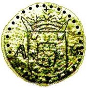 São Tomé de 1 Xerafim- 300 Reais - Filipe III Goa mint to Malaca obverse image