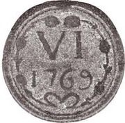 VI Réis - José I Goa mint, India, 1769 reverse image