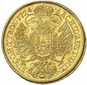 10 Ducats - Charles VI Vienna, Austria, 1724 reverse image