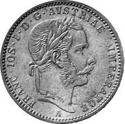 ¼ Florin - Francis Joseph I obverse image