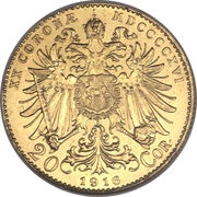 20 Corona - Francis Joseph I reverse image