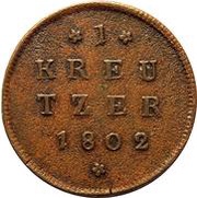 1 Kreutzer - Hieronymus von Colloredo reverse image