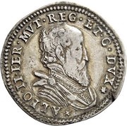 1 Testone - Alfonso II obverse image