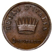 2 Centesimi - Napoleon I Pattern strike reverse image