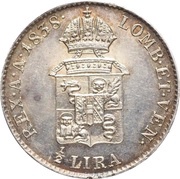 ½ Lira - Ferdinand I, Italy, 1835-1844 reverse image