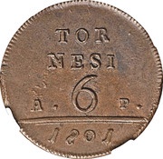 6 Tornesi - Ferdinando IV reverse image