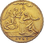 4 Zecchini - Charles Emmanuel III, Italy, 1745-1747 reverse image