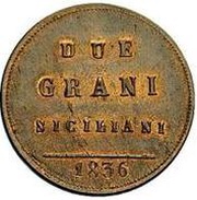 2 Grani - Ferdinando II, Italy, 1836 reverse image