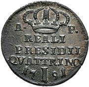 1 Quattrino - Ferdinand IV, Italy, 1782-1798 reverse image