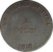 2 Soldi - Ferdinando III, Italy, 1818-1822 reverse image