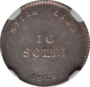 10 Soldi - Ferdinando III, Italy, 1821-1823 reverse image