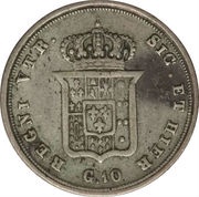 10 Grana - Ferdinando II reverse image