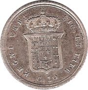 10 Grana - Ferdinando II reverse image