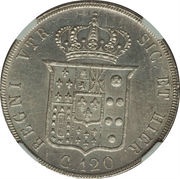 120 Grana - Ferdinando II 3rd portrait reverse image