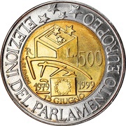 500 Lire European Parliament Elections reverse image