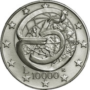 10 000 Lire Messina Conference, Italy, 1995 reverse image