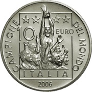 10 Euros Italia FIFA World Cup Winner, Italy, 2006 reverse image