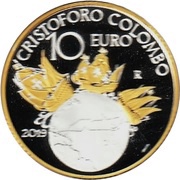 10 Euros Christopher Columbus, Italy, 2019 reverse image