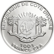 1001 Francs CFA Lord Ganesha obverse image