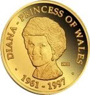 1500 Francs CFA Princess Diana, Ivory Coast, 2011 reverse image