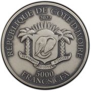 5000 Francs CFA Asia-King Cobra obverse image
