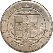 ½ Penny - Victoria reverse image
