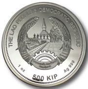 500 Kip Indochina Tiger obverse image